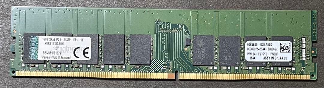 メモリー Kingston KVR21E15D8/16 DDR4 ECC UDIMM