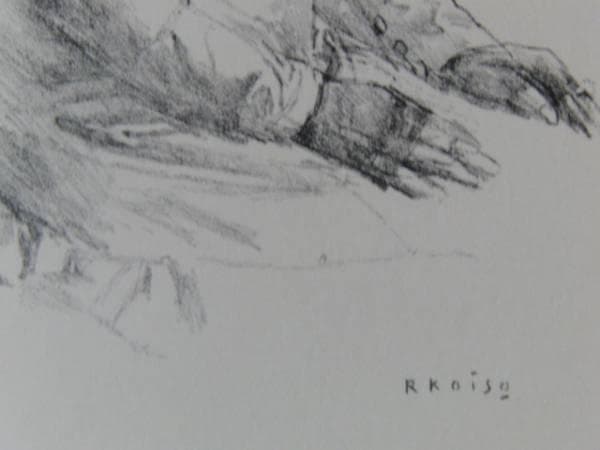 小磯良平、スカーフ女A、高級石版画集一部、版上サイン入