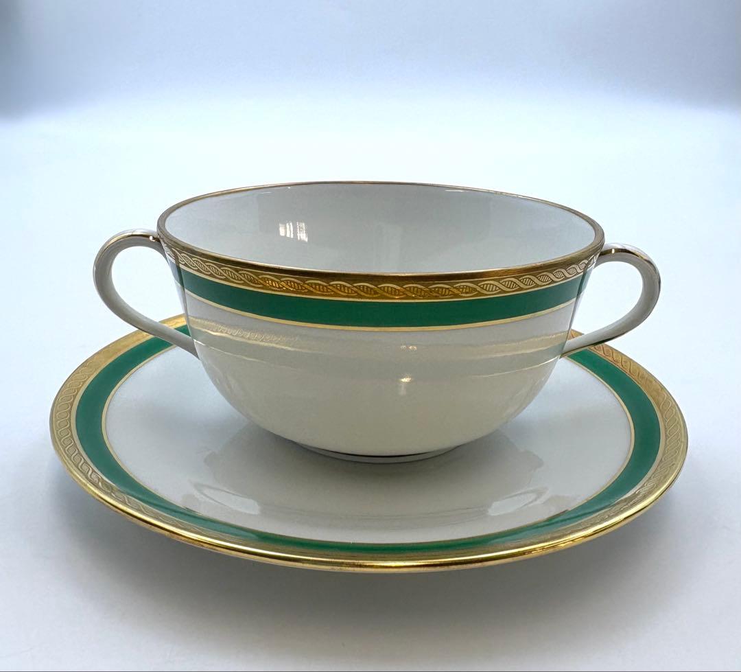 リチャードジノリ　パレルモグリーン　スープカップ＆ソーサー　6客セット