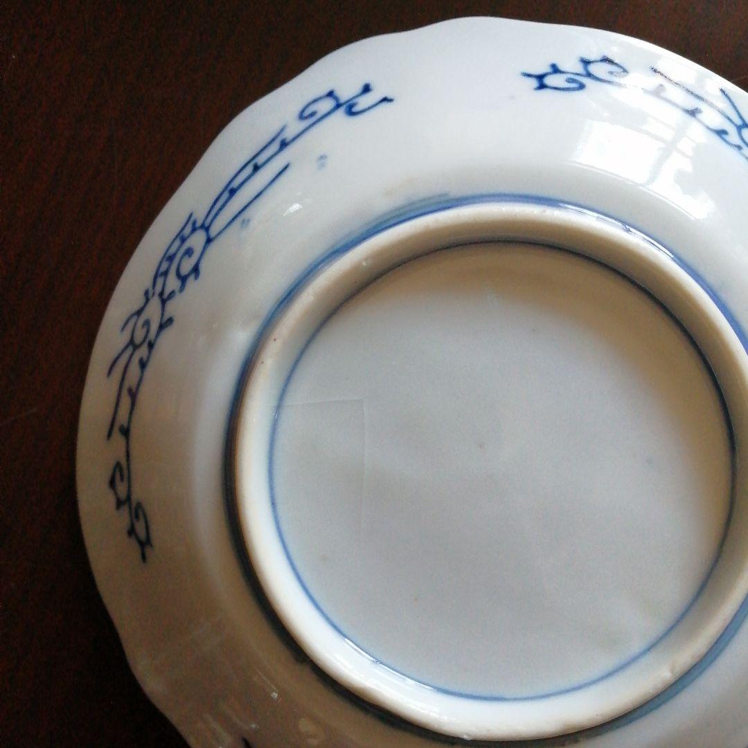 伊万里　染付三方輪花丸皿　11枚　15.5cm　明治～昭和初期