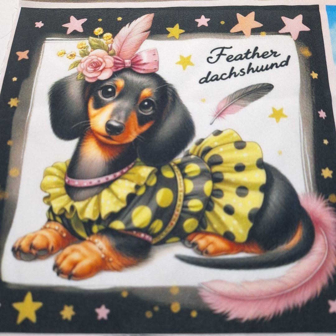 可愛いダックスフンドパネル生地　ハンドメイド