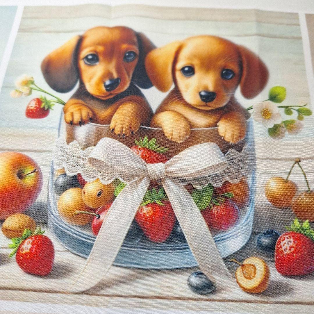 可愛いダックスフンドパネル生地　ハンドメイド