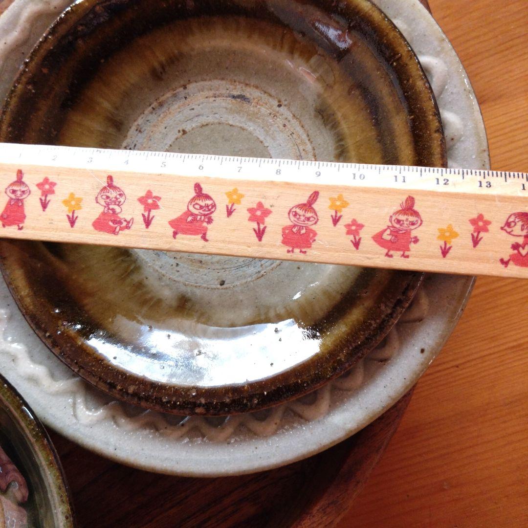 やちむん 4点　菅原謙　横田屋窯　他　ワンブー　皿　6寸　5寸　4寸