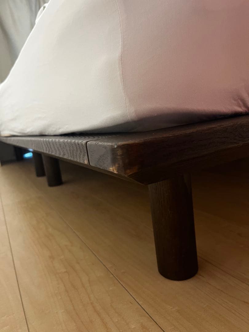 ※値下げ※【配送／引取限定】無印良品セミダブル ダークブラウン ベッドフレーム
