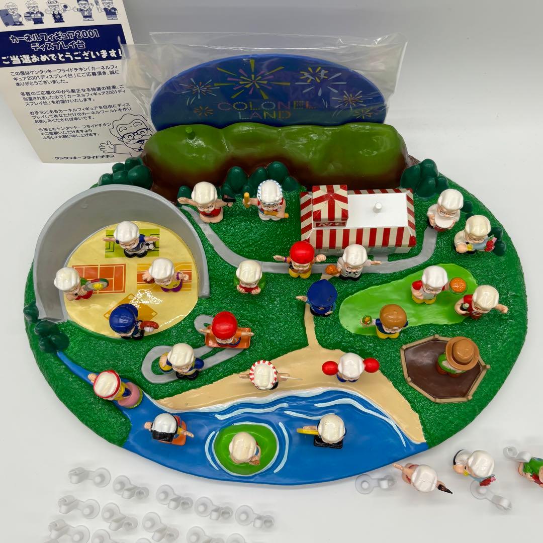 KFC カーネルフィギュア 2001 ディスプレイ台 ストローホルダー セット