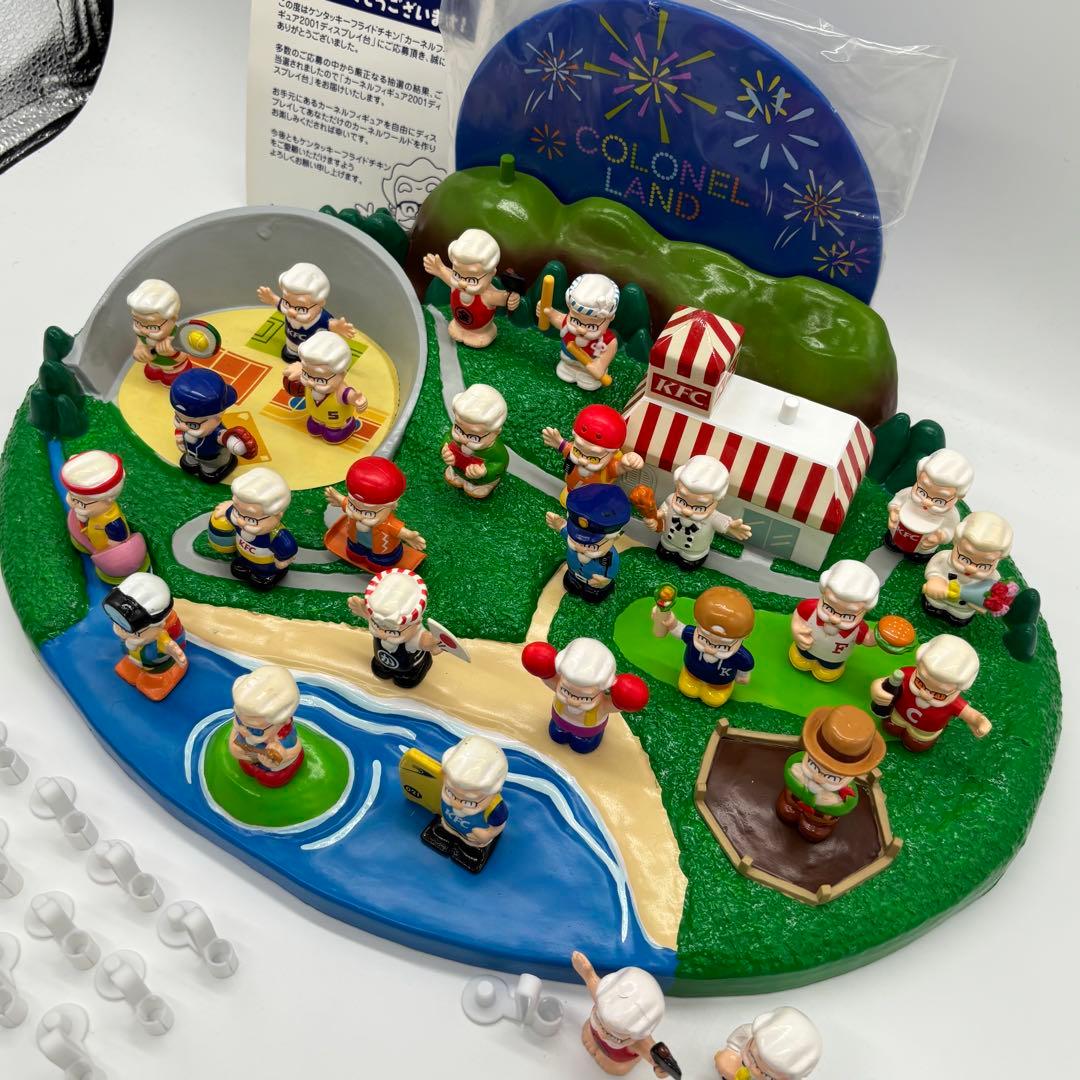 KFC カーネルフィギュア 2001 ディスプレイ台 ストローホルダー セット