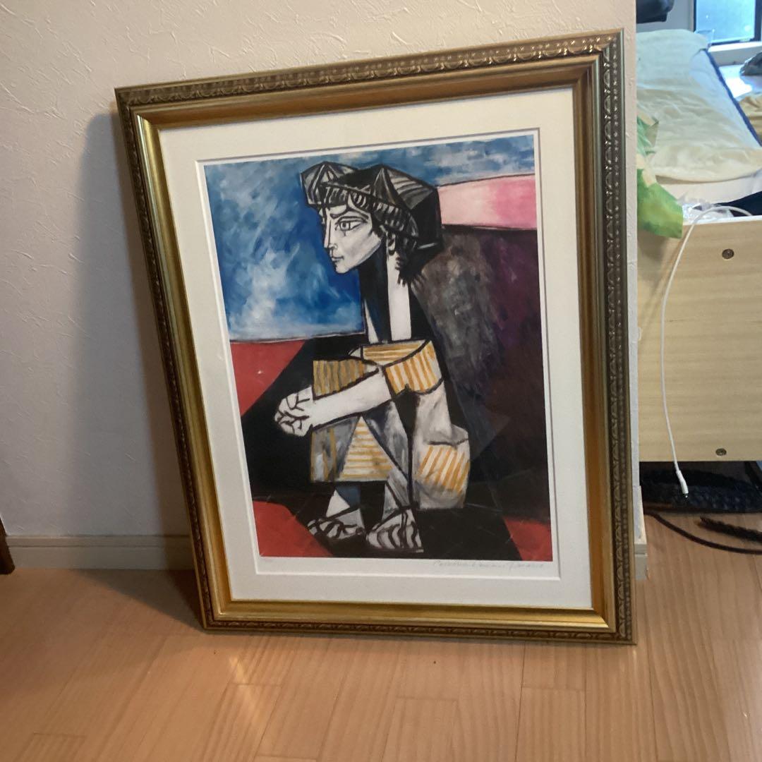 パブロ　ピカソ　座るジャクリーヌの肖像　絵画　アート