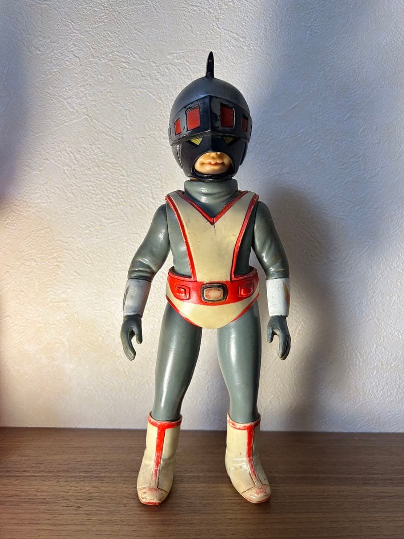 【当時物】シルバー仮面　面とれ　ソフビ