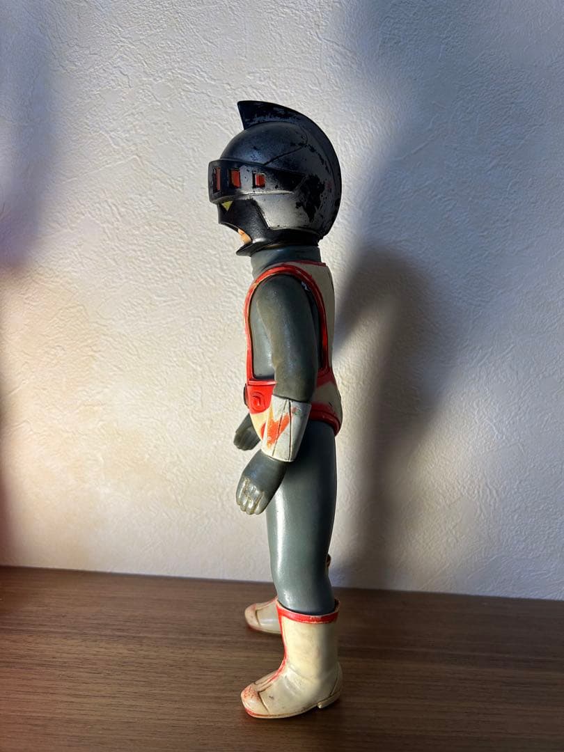 【当時物】シルバー仮面　面とれ　ソフビ