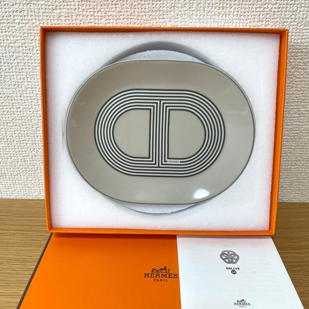 【グレー　2枚】エルメス ラリー 24 オーバルプレートミニ 15cm