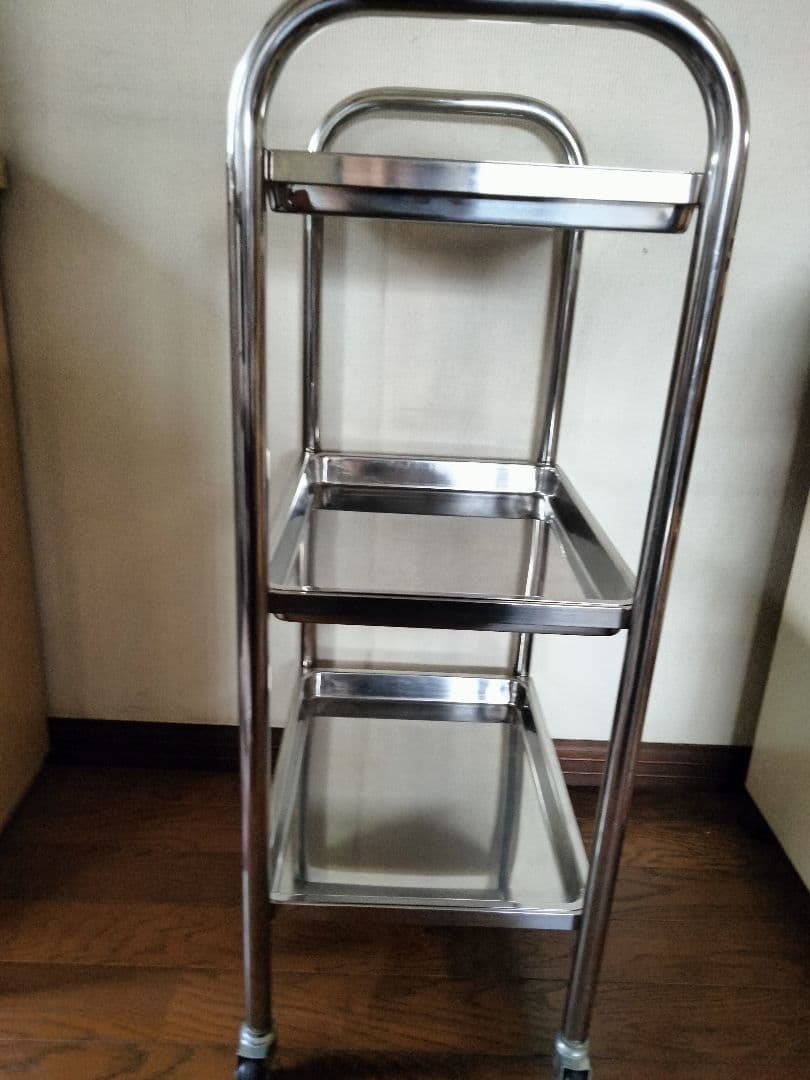 ②鍼灸 ステンレスワゴン ３段 医療用