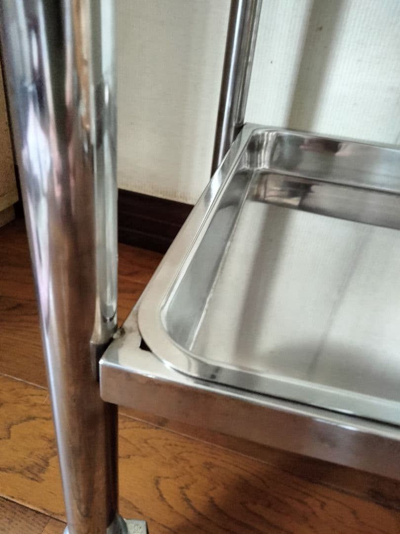 ②鍼灸 ステンレスワゴン ３段 医療用