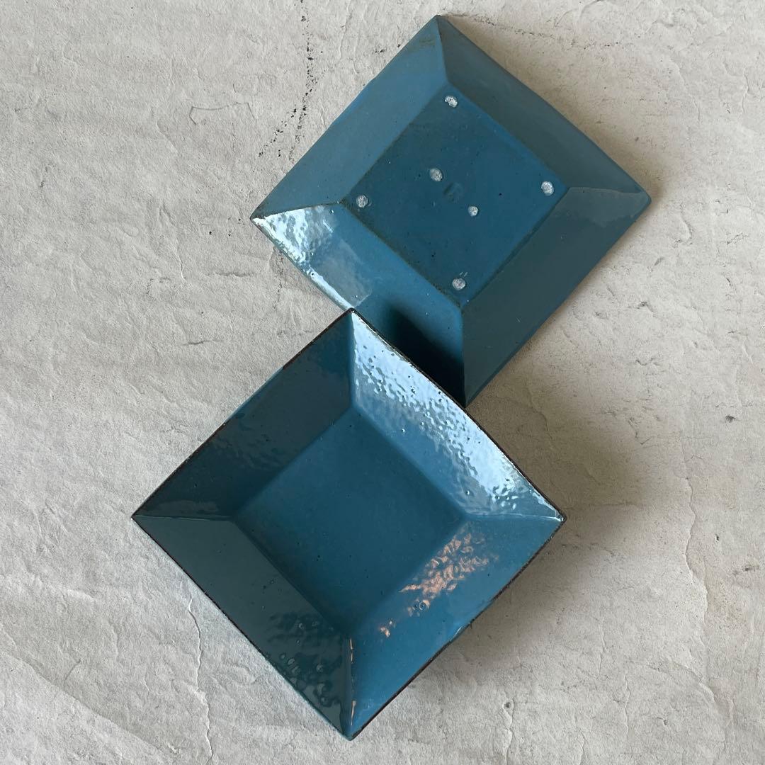 【新品未使用】　陶芸家三笘修　青釉小皿2枚セット　茶道具