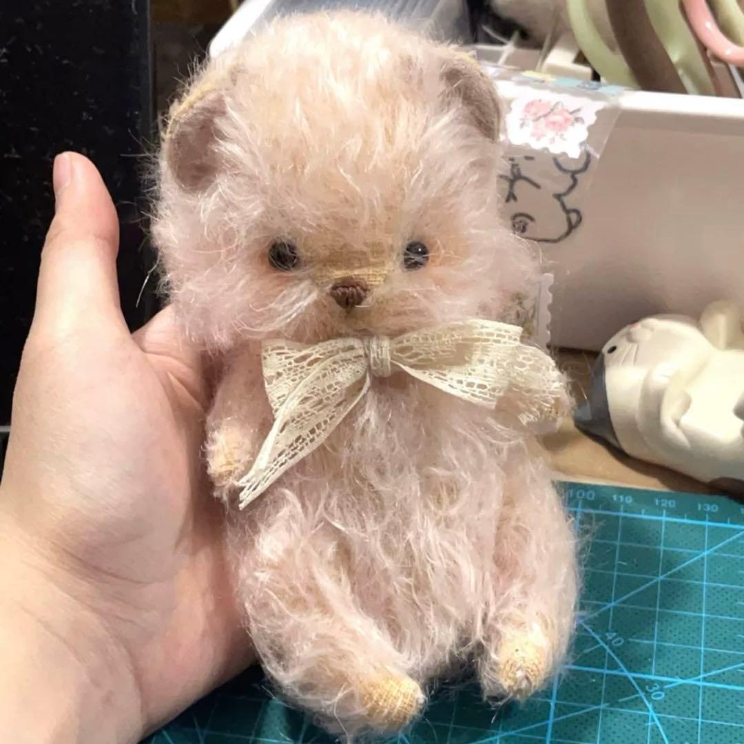 甘えん坊桃色くまちゃん ぬいぐるみ アーティストベア テディベア 海外作家様