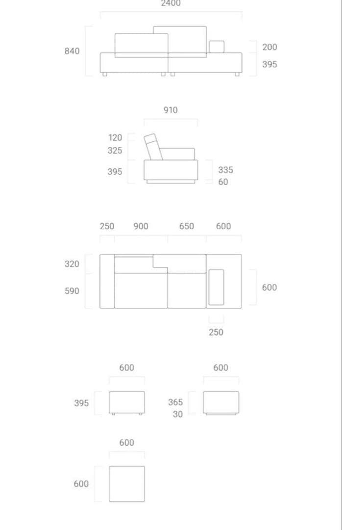 首都圏送無料〜ARMONIA ERNO23万テトリス型 アートデザイン　ソファー