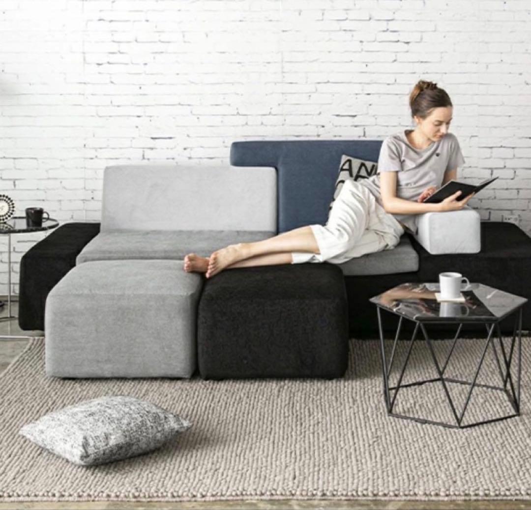 首都圏送無料〜ARMONIA ERNO23万テトリス型 アートデザイン　ソファー