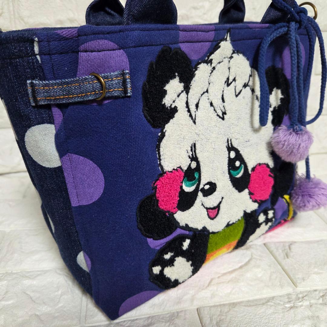 919 デニム＊リメイク＊パンダ＊バッグ＊トートバッグ