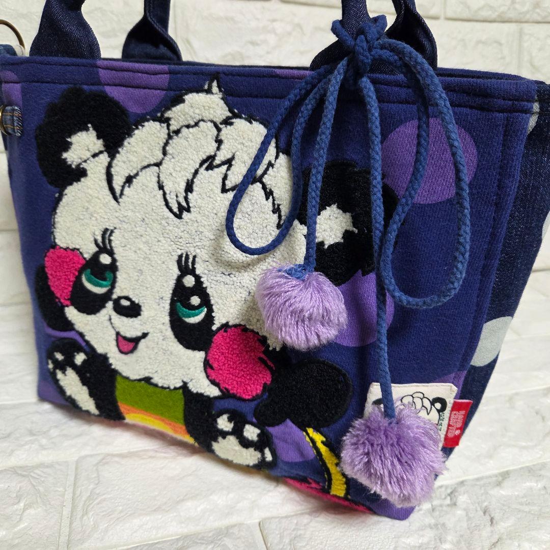 919 デニム＊リメイク＊パンダ＊バッグ＊トートバッグ