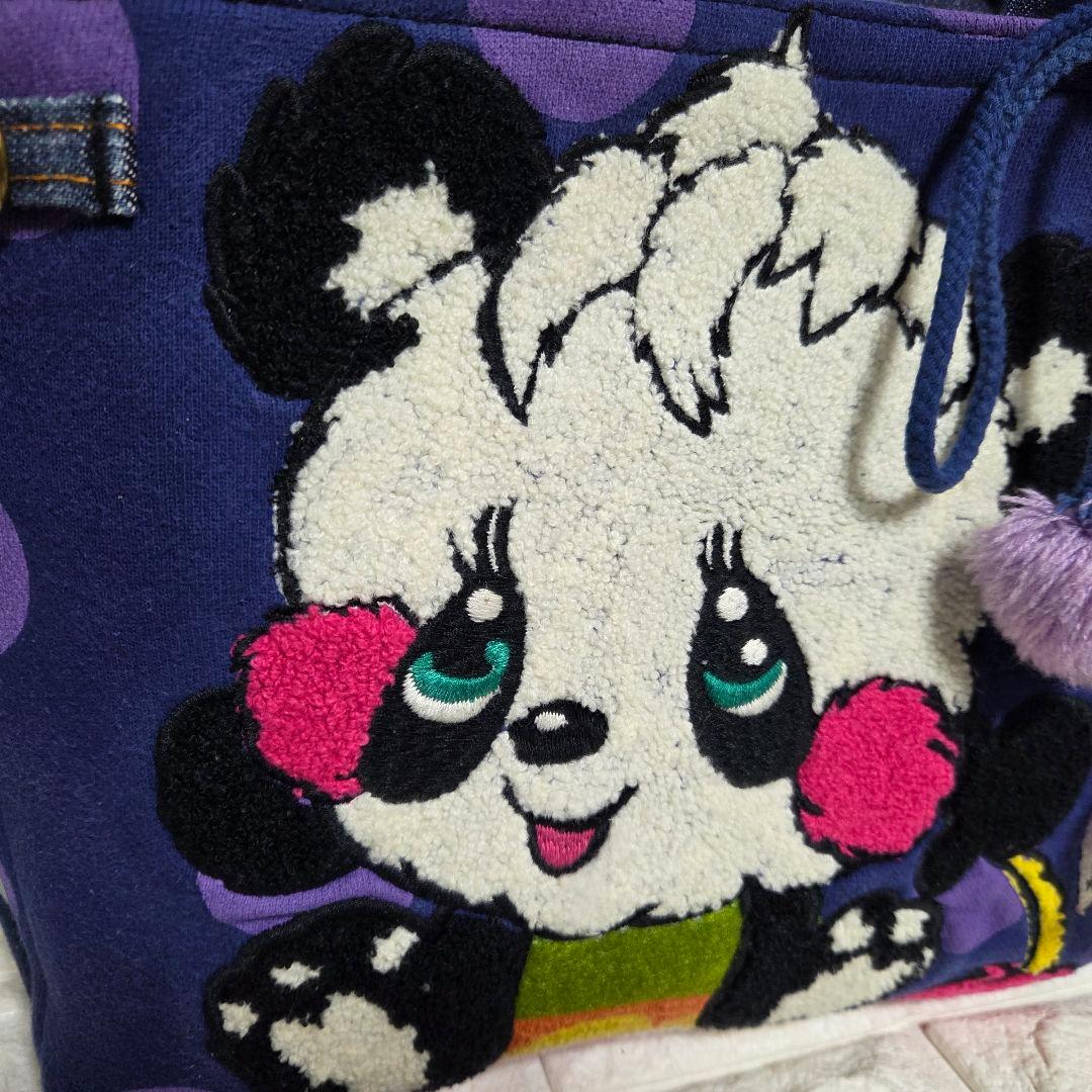 919 デニム＊リメイク＊パンダ＊バッグ＊トートバッグ