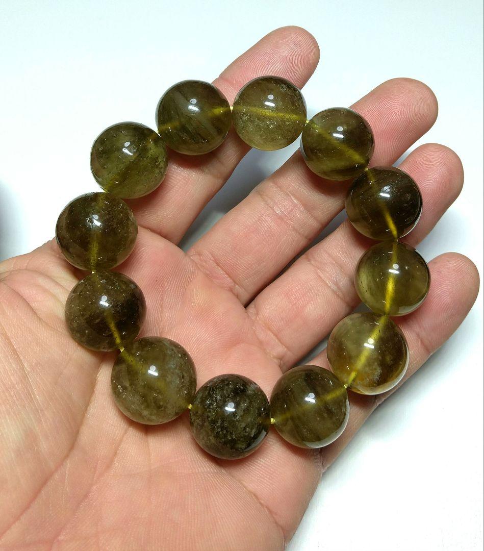 【超大玉,希少】ブラックリビアングラス　１９㎜　ブレスレット　珍品　レア　隕石