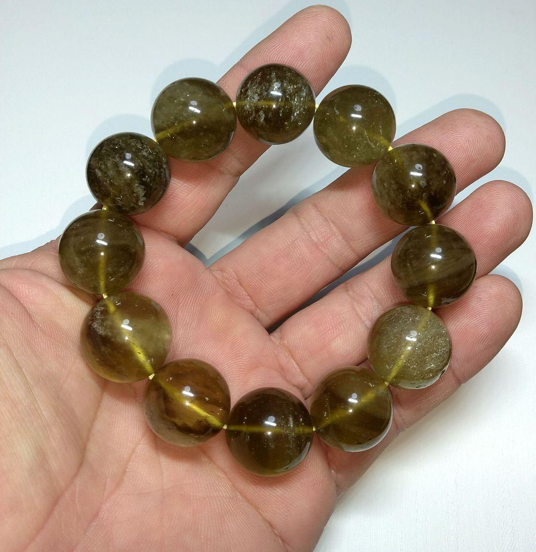 【超大玉,希少】ブラックリビアングラス　１９㎜　ブレスレット　珍品　レア　隕石