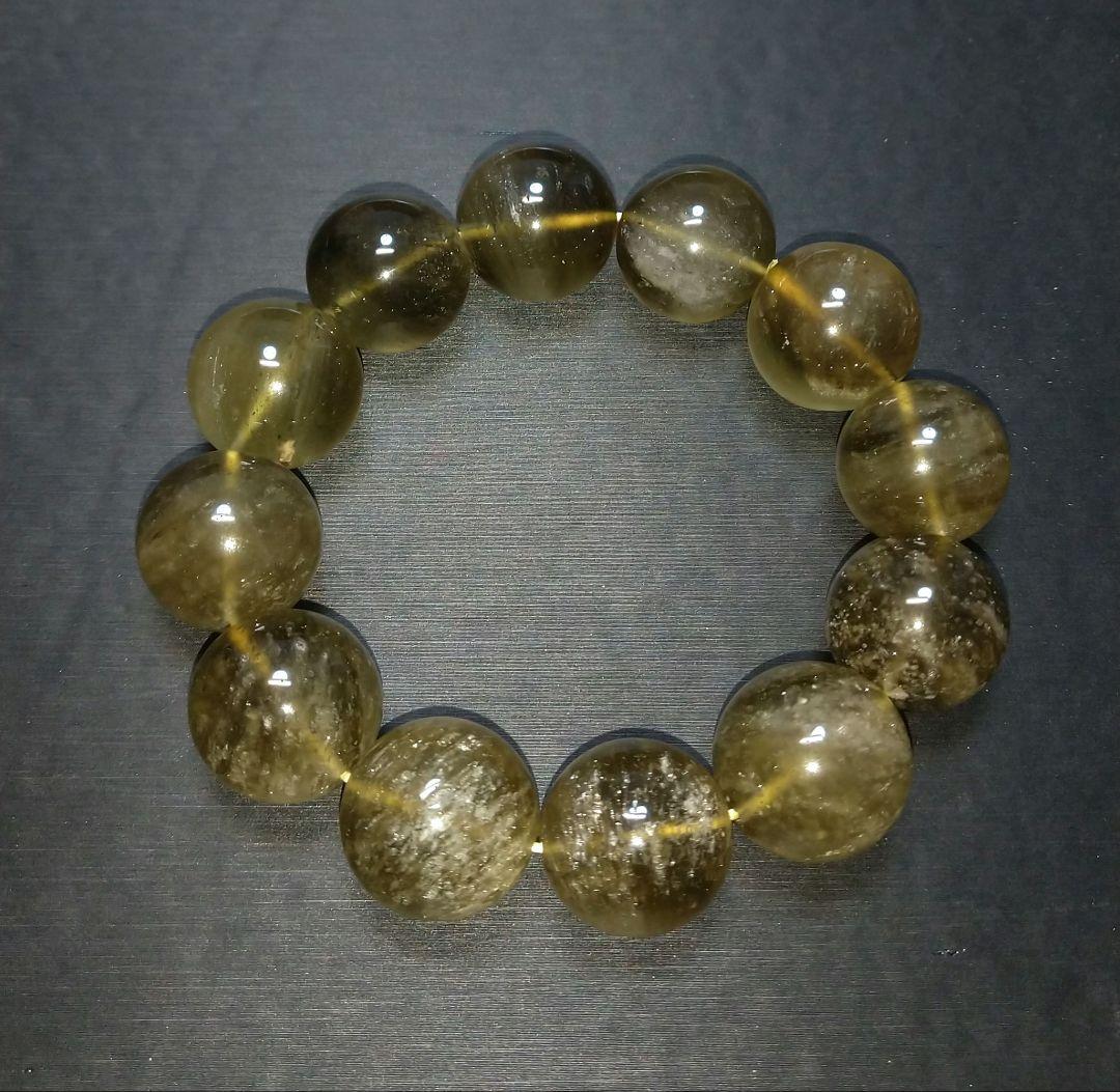 【超大玉,希少】ブラックリビアングラス　１９㎜　ブレスレット　珍品　レア　隕石