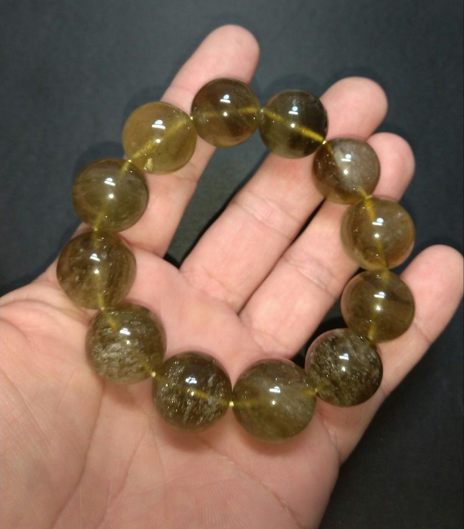 【超大玉,希少】ブラックリビアングラス　１９㎜　ブレスレット　珍品　レア　隕石