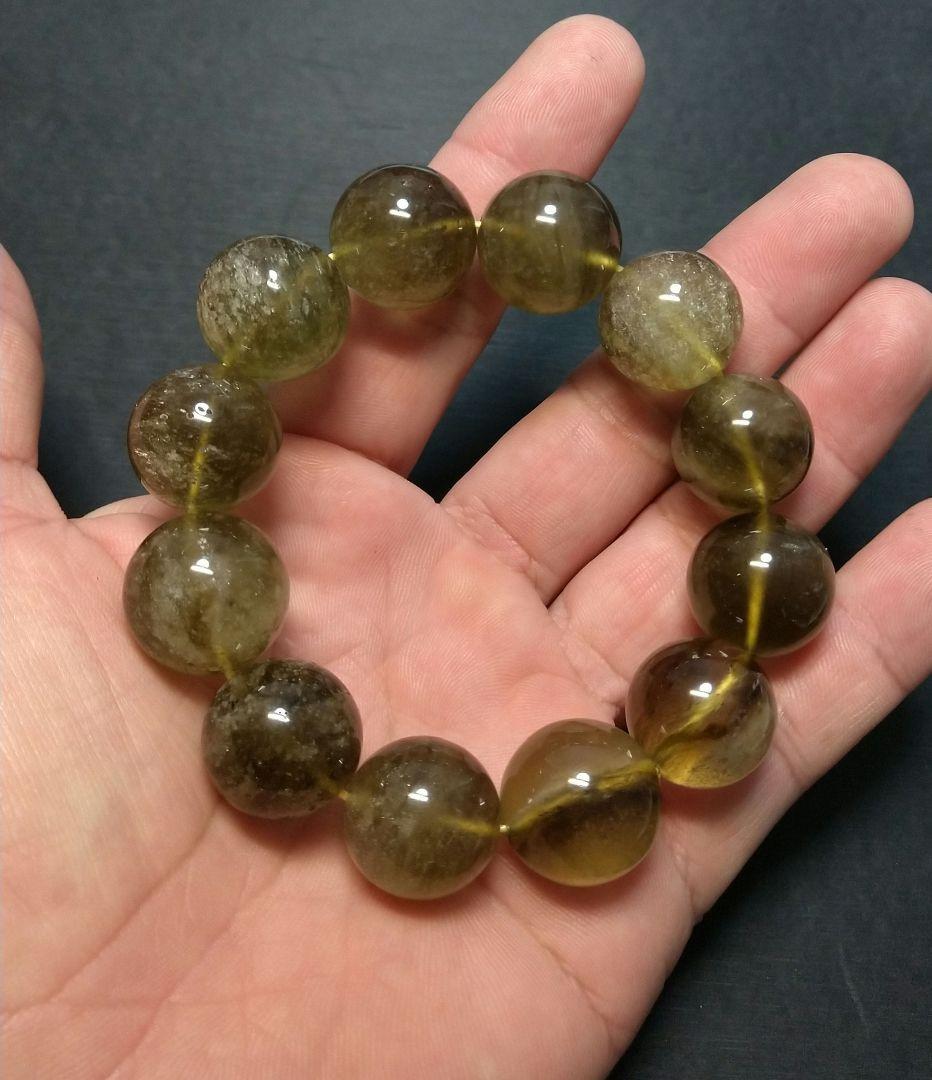 【超大玉,希少】ブラックリビアングラス　１９㎜　ブレスレット　珍品　レア　隕石