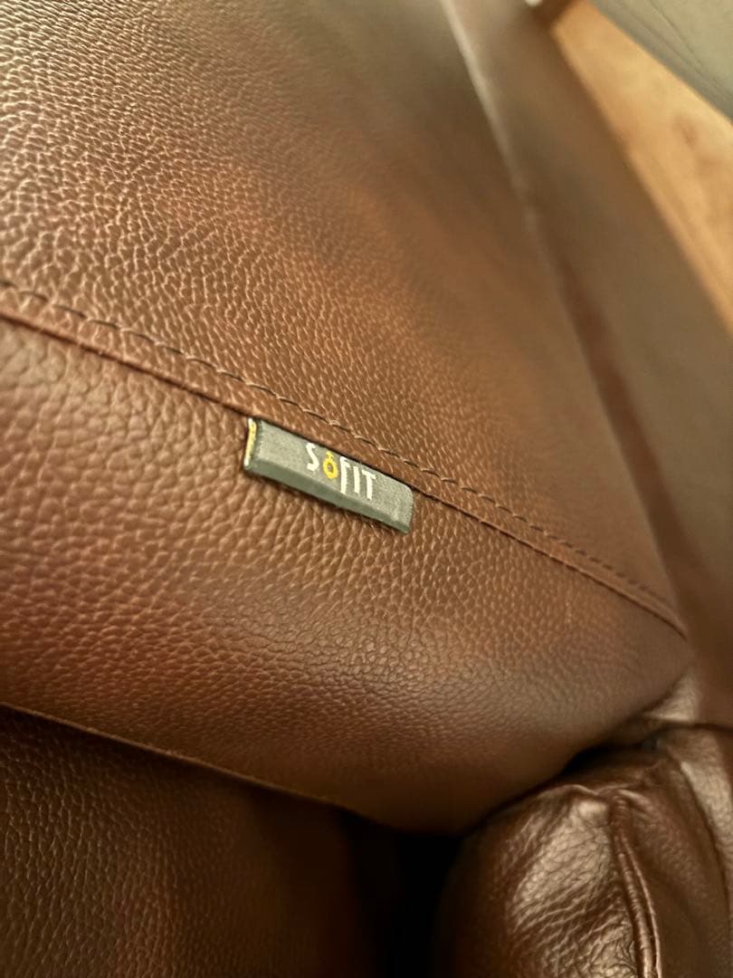 2人掛けソファ 本革 ダークブラウン