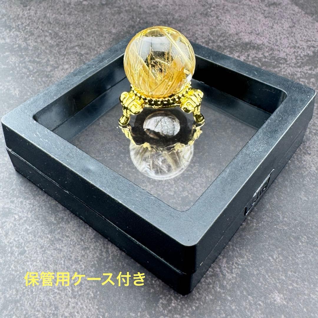 M-14タイチンルチルスフィア　丸玉　天然石　クリスタル　タイチンルチルクォーツ