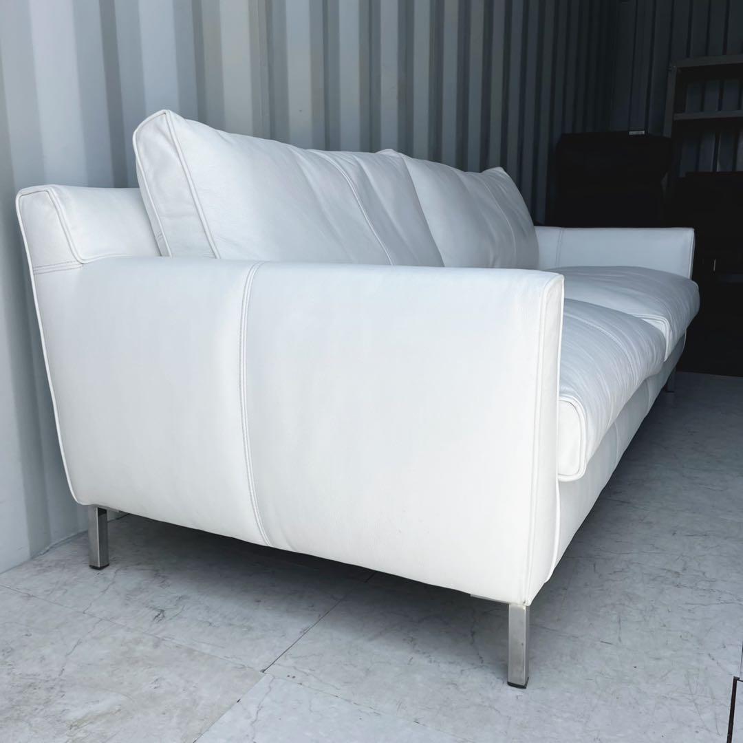 取付無料！アクタス アイラーセン ストリームライン ホワイトレザー3Pソファ✨