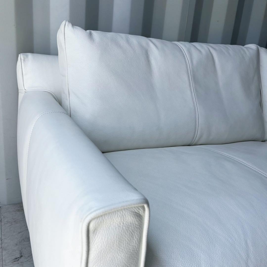 取付無料！アクタス アイラーセン ストリームライン ホワイトレザー3Pソファ✨