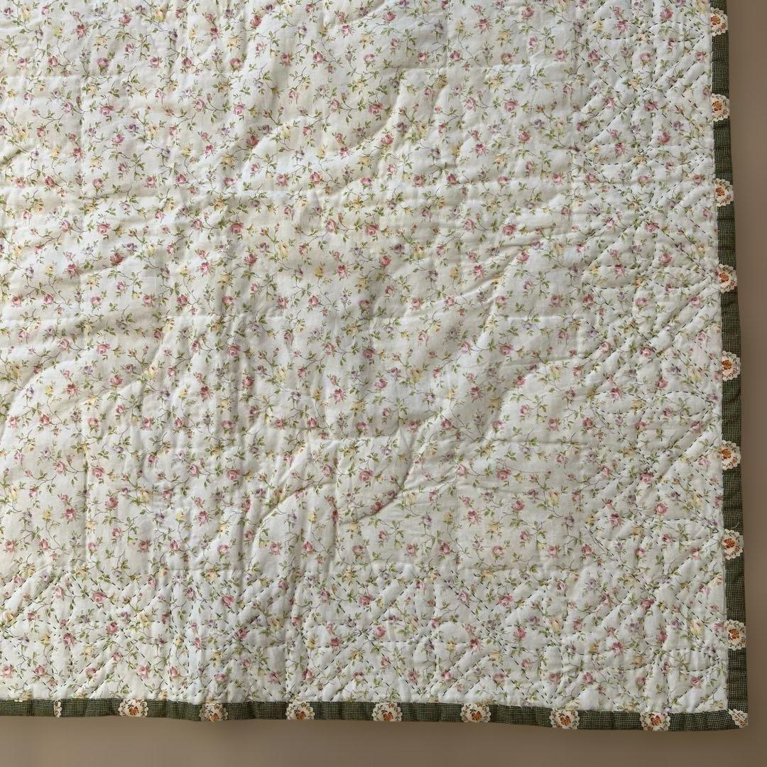 [最終価格]ハンドメイドコットン製キルトマルチカバー新品未使用美品