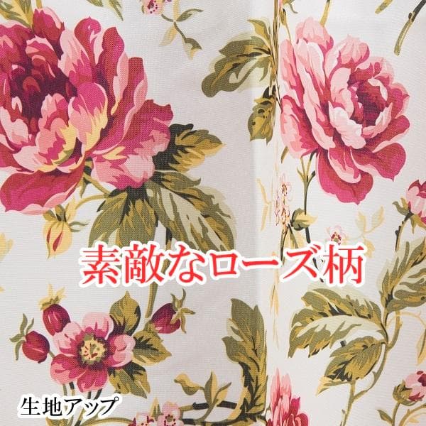 ベッドカバー セミダブル サイズ かわいい 花柄 色：ローズ 洗える フリル