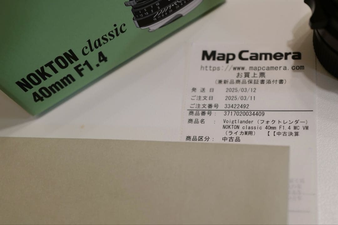 【1年保証】【美品】NOKTON classic 40mm F1.4 MC