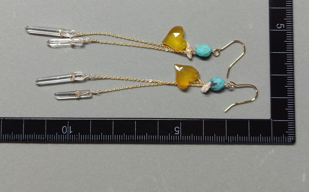 １4Kgf天然石ピアス　tetete♪tensino♪hane♪