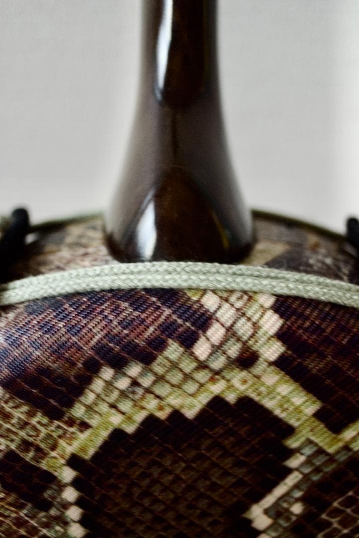 三線 本皮１枚張り（表） 黒檀棹 ハードケース付　送料込み　三味線　沖縄