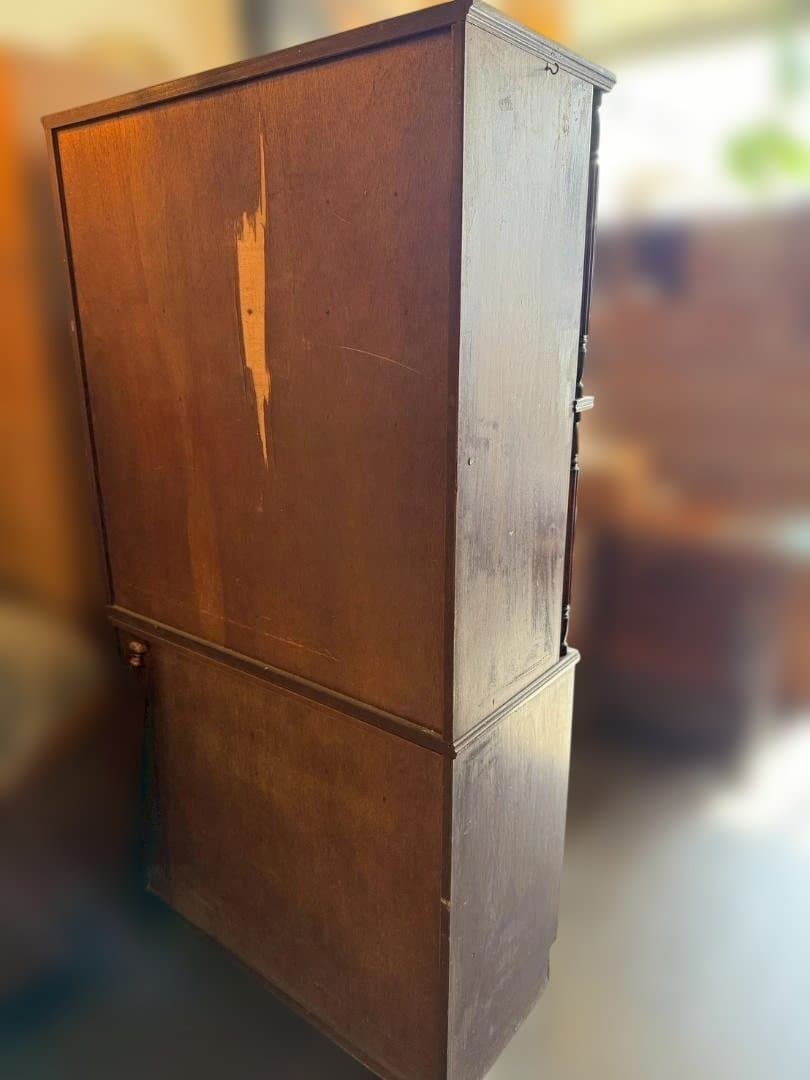 関東限定　昭和レトロ 食器棚 水屋箪笥 ガラス戸 飾り棚 茶棚 古家具 古道具