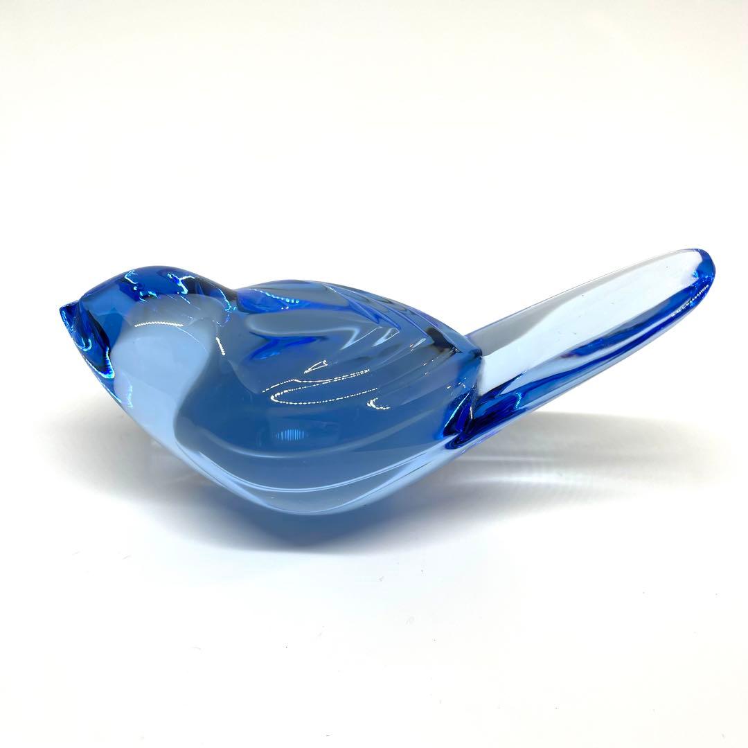 Baccarat バカラ クリスタル 青い鳥 鳥 小鳥 フィギュリン 青 ブルー