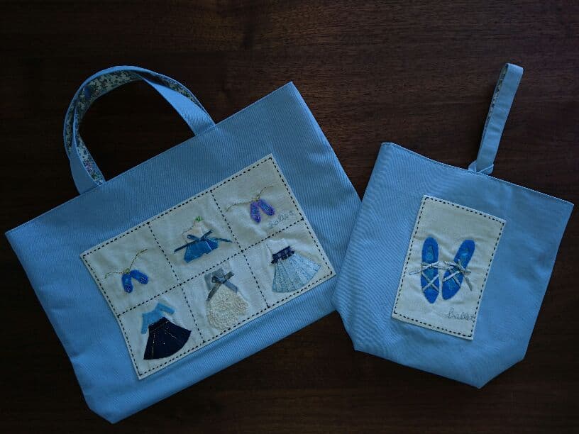 お手提げ バレエアップリケ