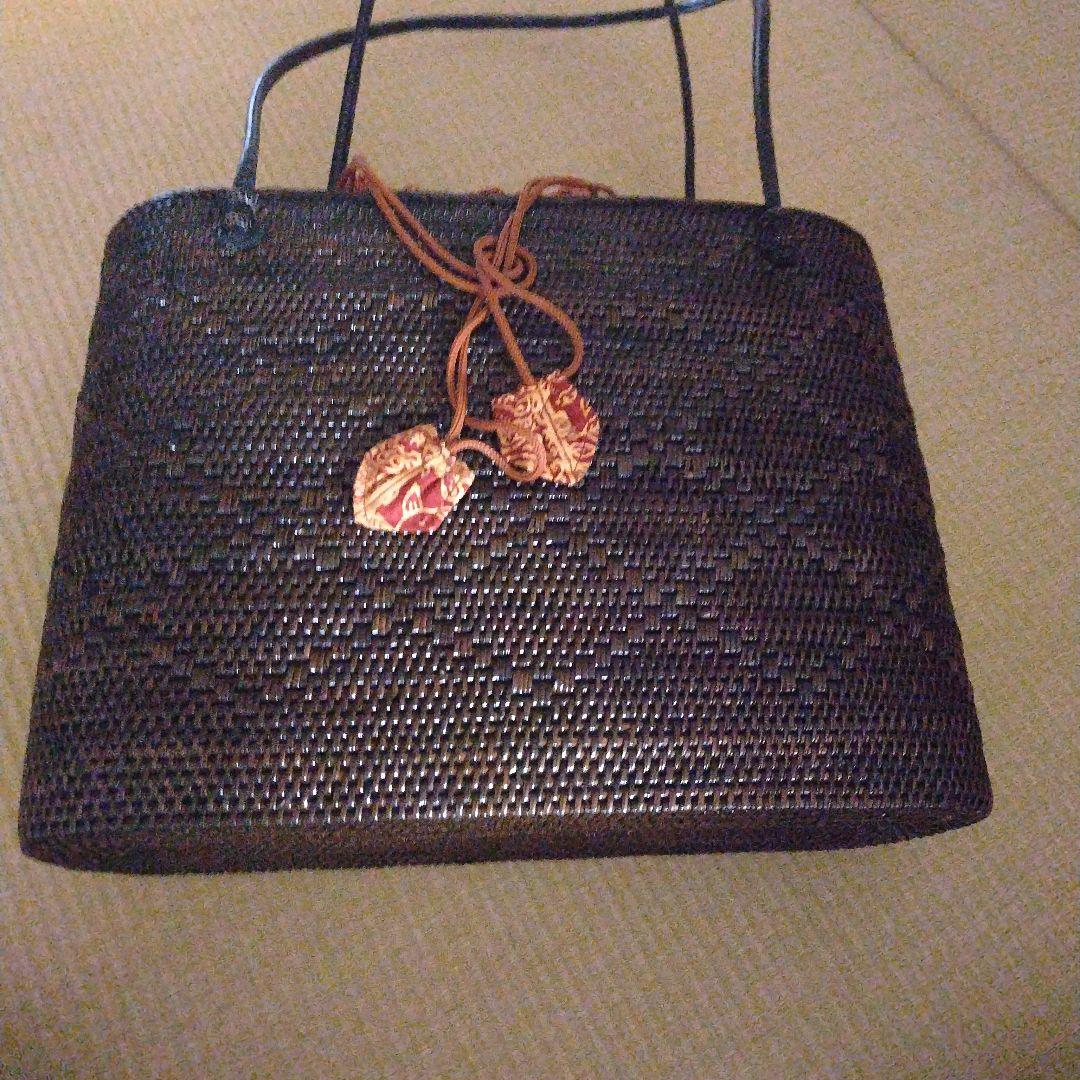 アタバッグ　焦げ茶　着物