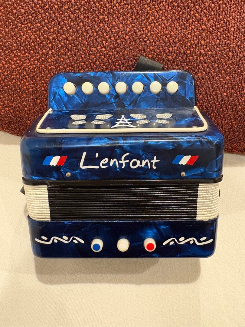 （美品即演奏可）L'enfant ミニアコーディオン 青　フランス製 取説無し
