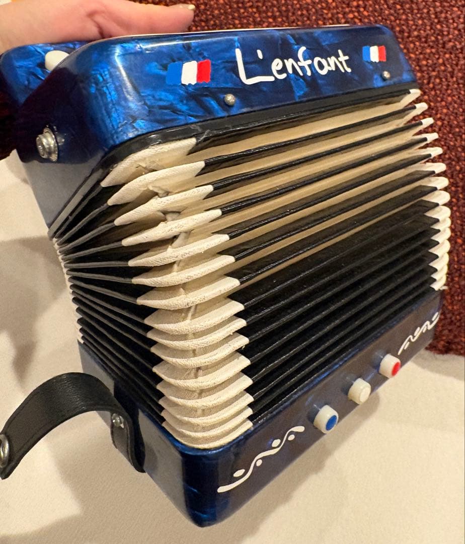 （美品即演奏可）L'enfant ミニアコーディオン 青　フランス製 取説無し