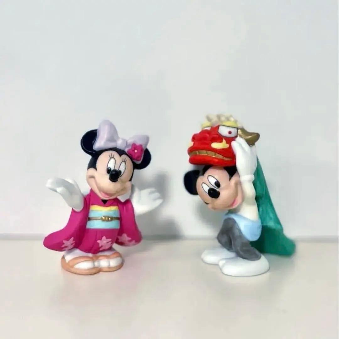 ディズニー 正月飾り フィギュア ⑧ ミッキー ミニー 獅子舞