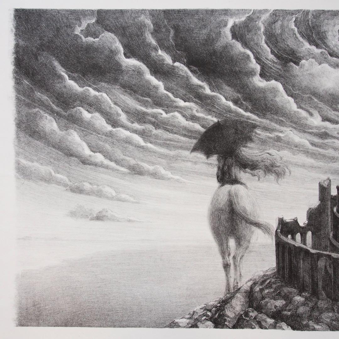 バベルの塔 作品 リトグラフ アート シュルレアリスム デッサン art LP