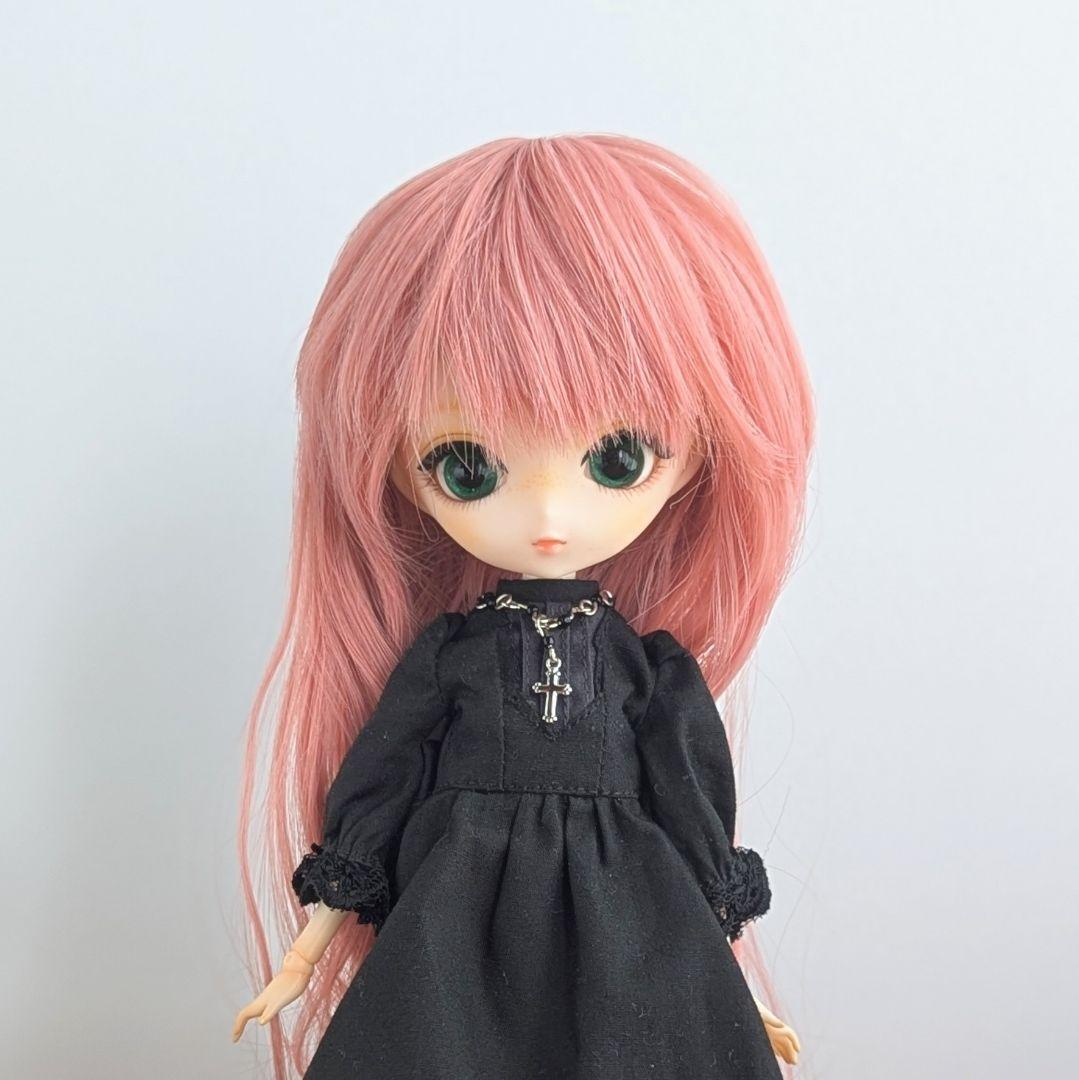 1162【ハルモニアブルーム アウトフィット】黒のロングドレスとハーフボンネット