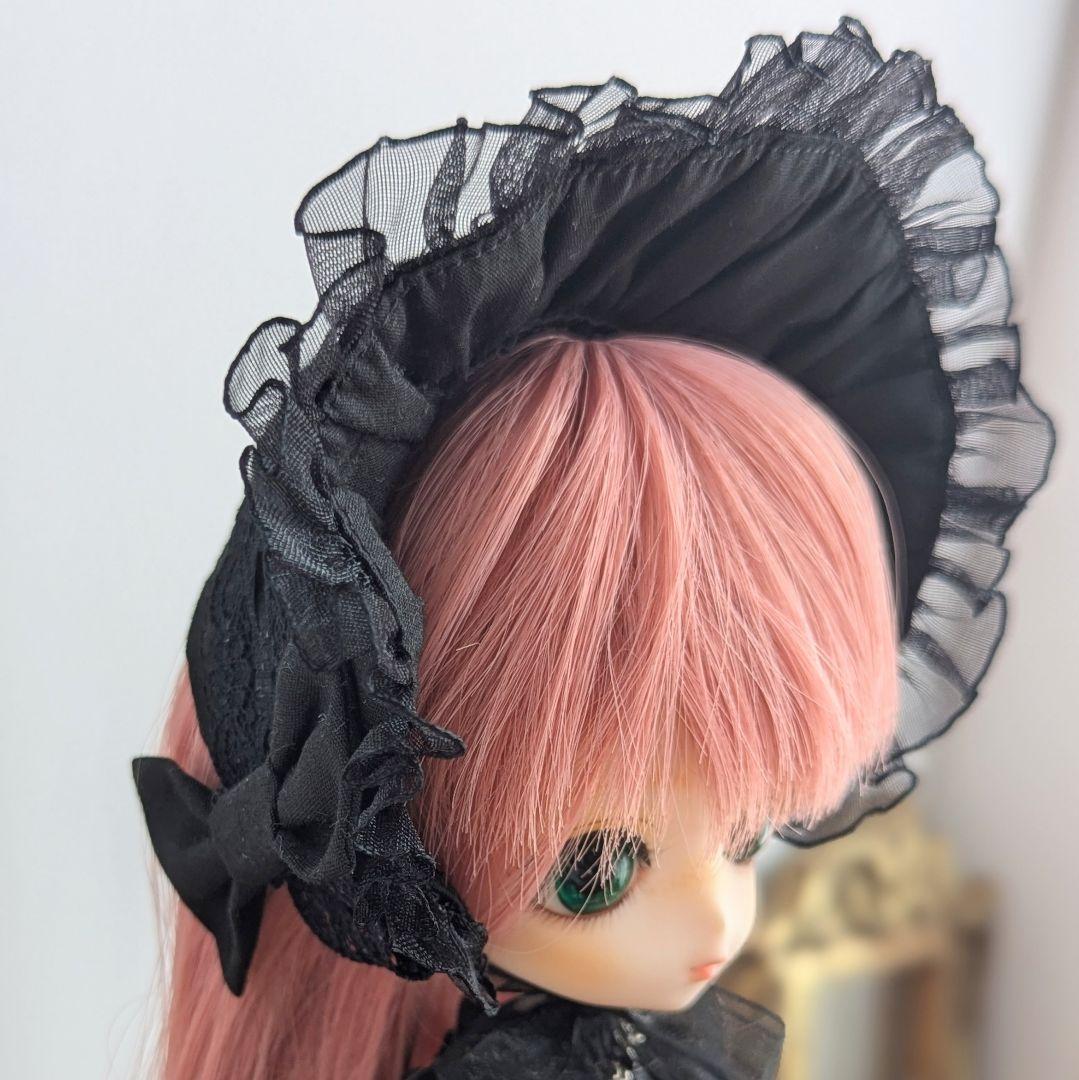 1162【ハルモニアブルーム アウトフィット】黒のロングドレスとハーフボンネット