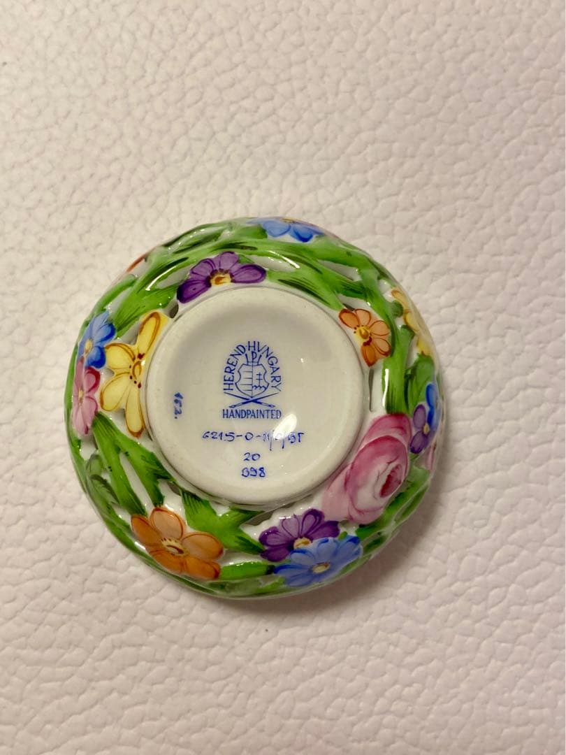 【未使用】ヘレンド　透かしボンボン入れ　スモール