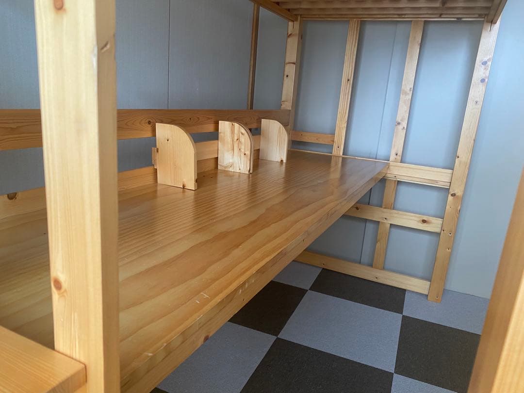 ロフトベッド ハイタイプ 階段式 机付き システムベッド ベッド ロフトタイプ