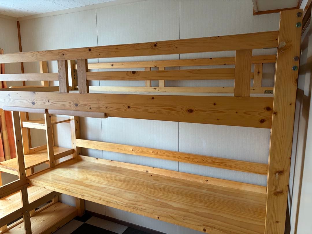 ロフトベッド ハイタイプ 階段式 机付き システムベッド ベッド ロフトタイプ